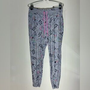 Briefly Stated Girls Unicorn Pajama Lounge Pants Grey with Pink L 12/14